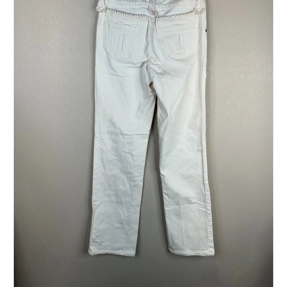 Zac Posen Womens‎ Straight Leg Jeans Size 6 Ivory Mid Rise Denim 6 Pockets